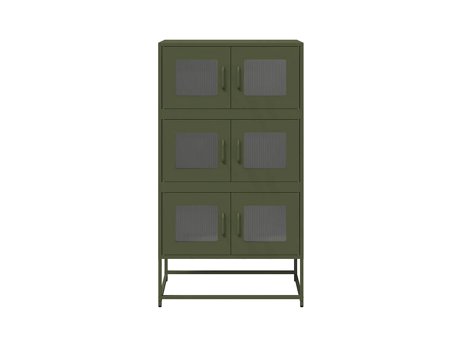 Buffet | Bahut | Meuble de rangement haut vert olive 68x39x123 cm acier