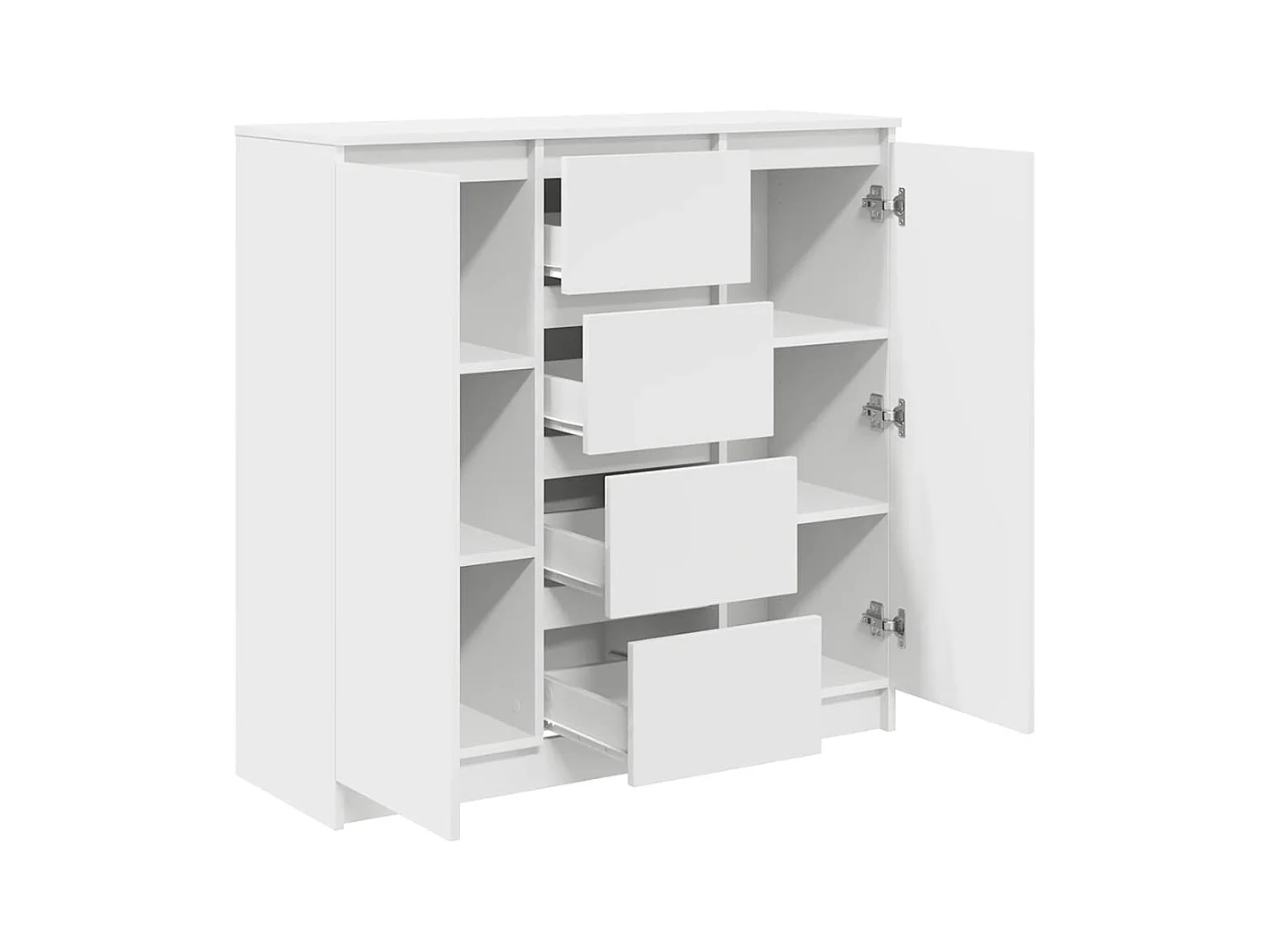 Buffet | Commode à tiroir | Meuble de rangement avec tiroirs blanc 100,5x35x98,5 cm bois d'ingénierie