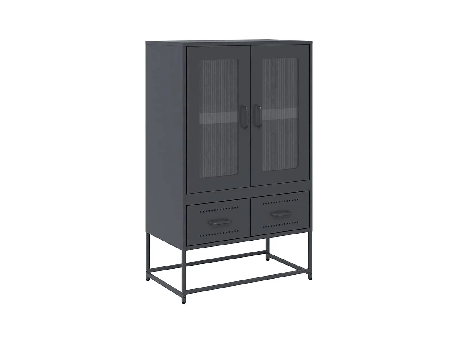 Credenza | Buffet | Armadio Antracite 68x39x111,5 cm Acciaio