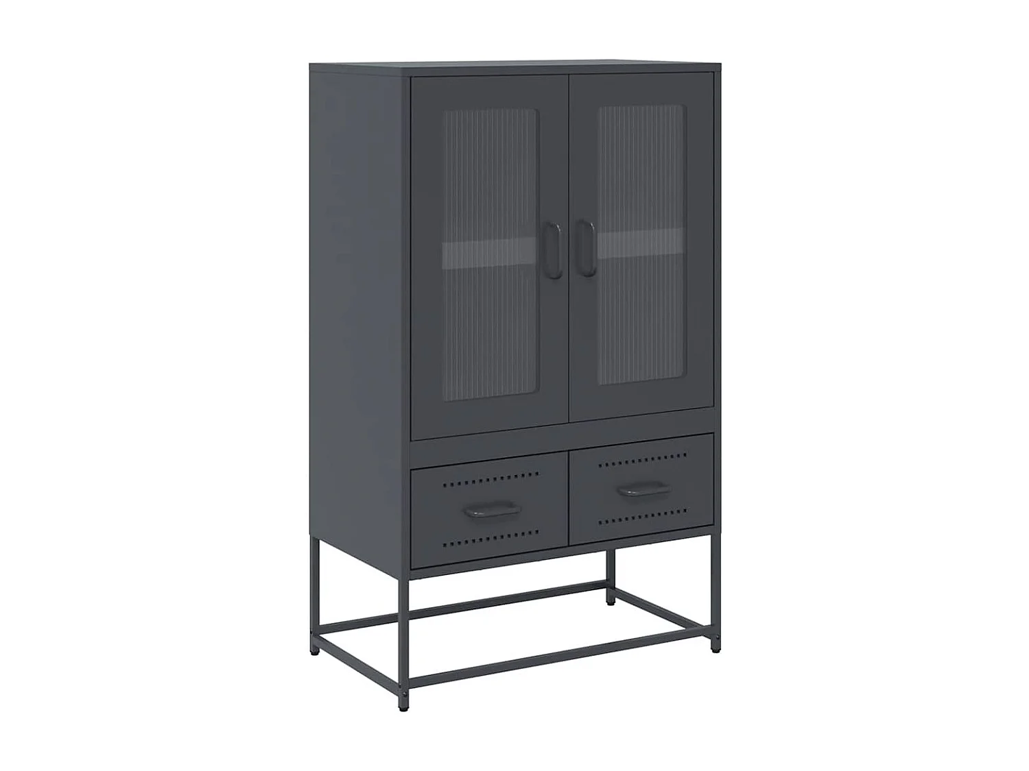 Buffet | Commode à tiroir | Meuble de rangement haut anthracite 68x39x111,5 cm acier