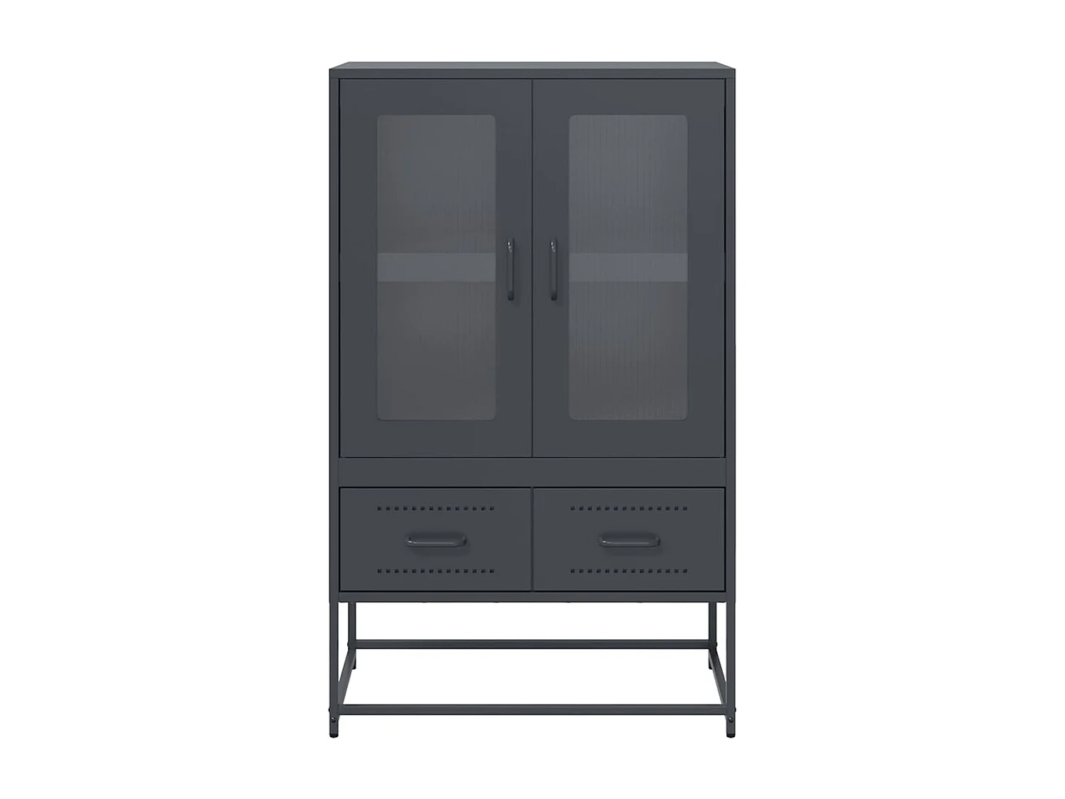 Buffet | Commode à tiroir | Meuble de rangement haut anthracite 68x39x111,5 cm acier