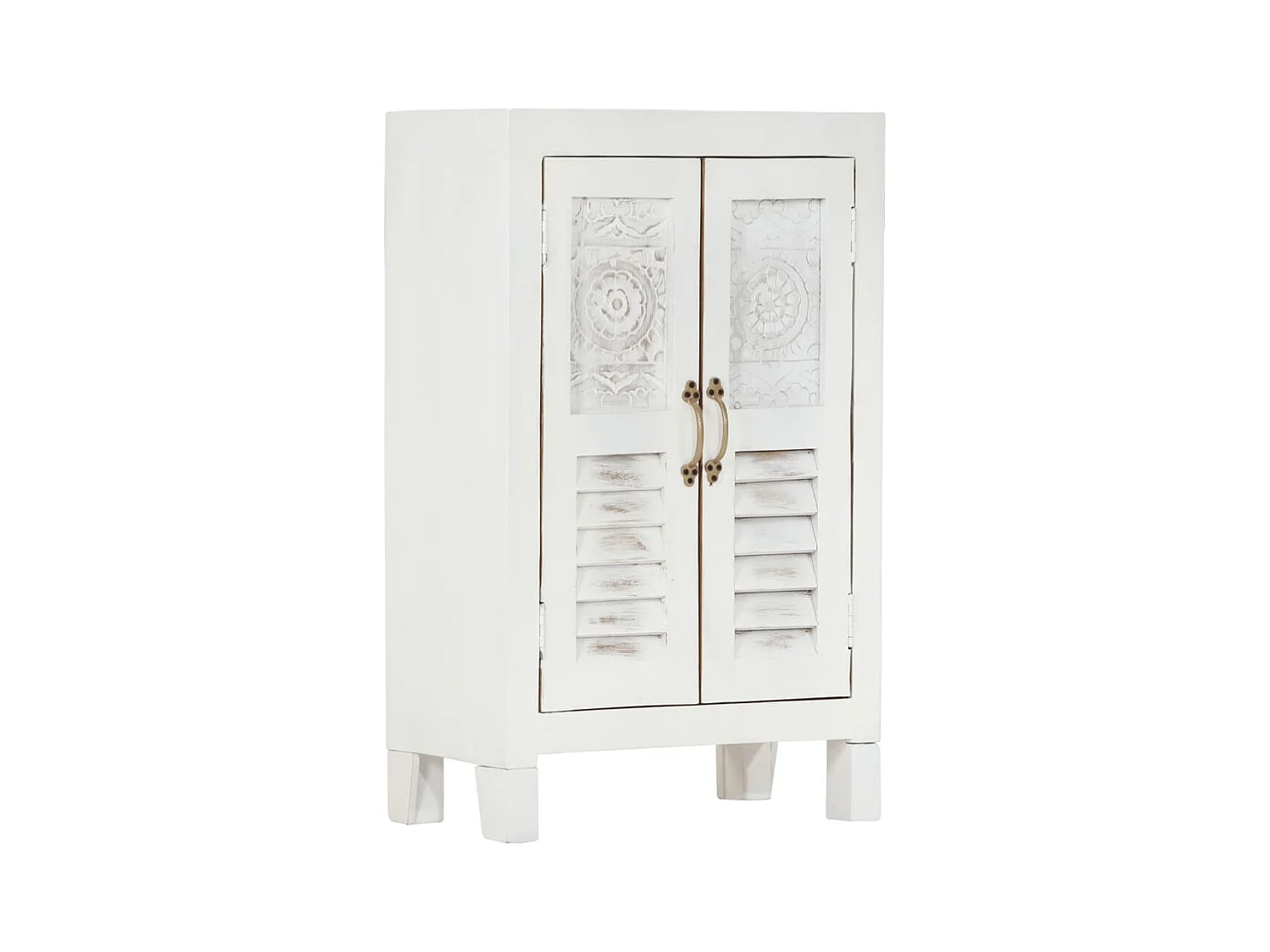 Buffet | Bahut | Meuble de rangement blanc 55x30x90 cm bois massif d'acacia