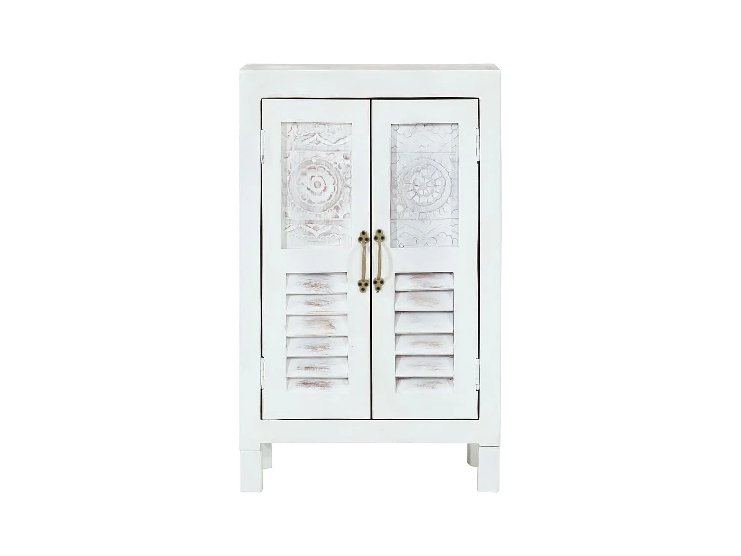 Buffet | Bahut | Meuble de rangement blanc 55x30x90 cm bois massif d'acacia