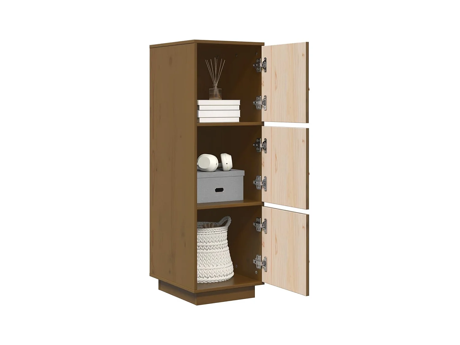 Buffet | Bahut | Meuble de rangement haut Marron miel 34x40x108,5 cm Bois massif de pin