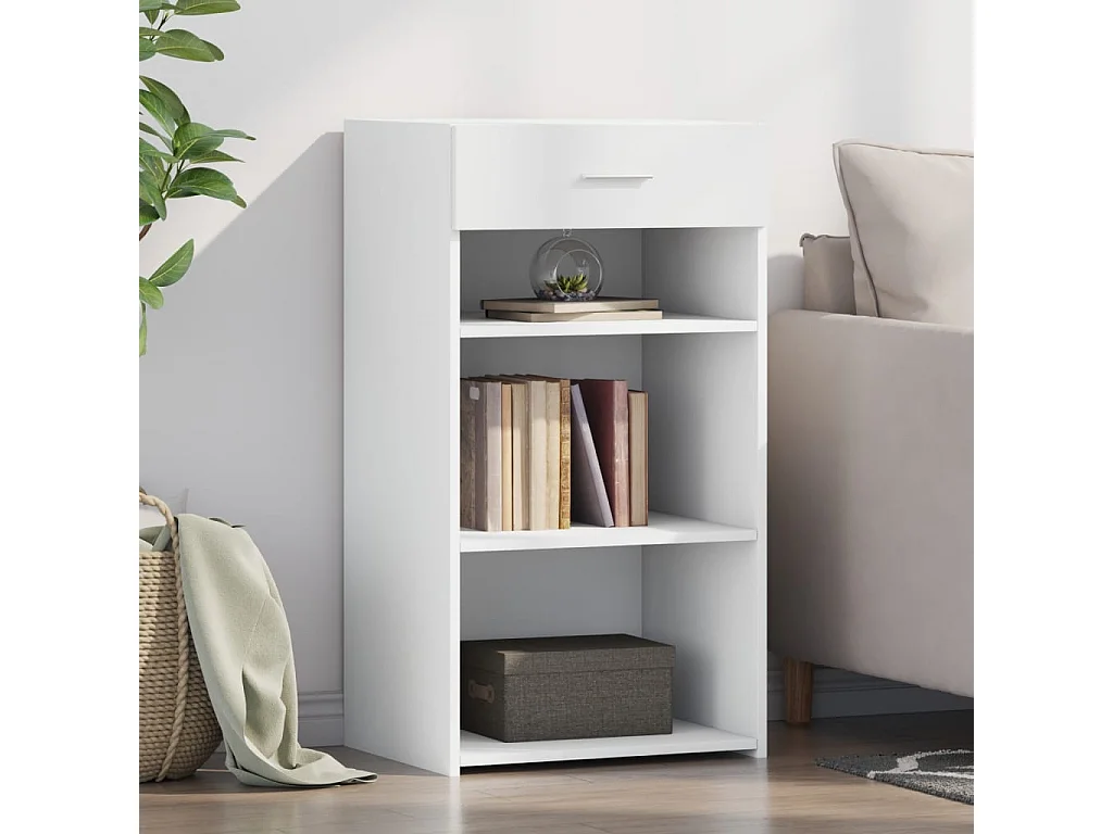 Buffet | Bahut | Meuble de rangement blanc 50x42,5x93 cm bois d'ingénierie