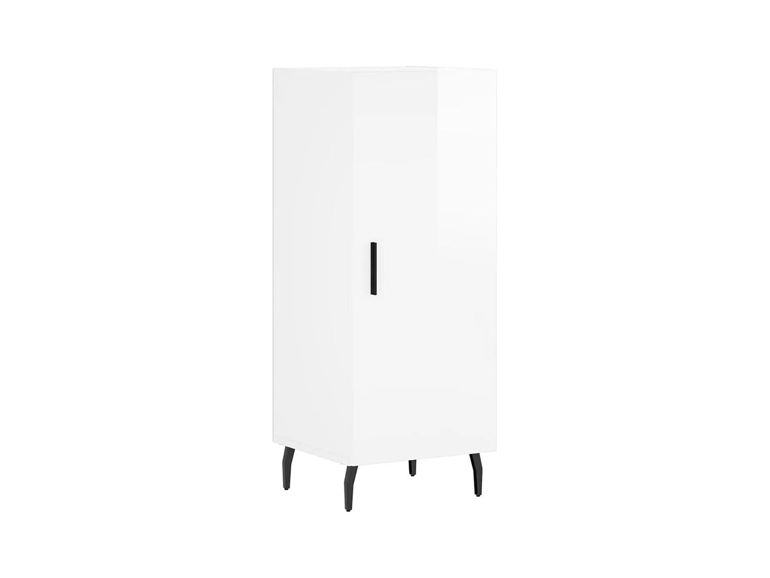 Credenza | Buffet | Armadio Bianco Lucido 34,5x34x90 cm in Legno Multistrato