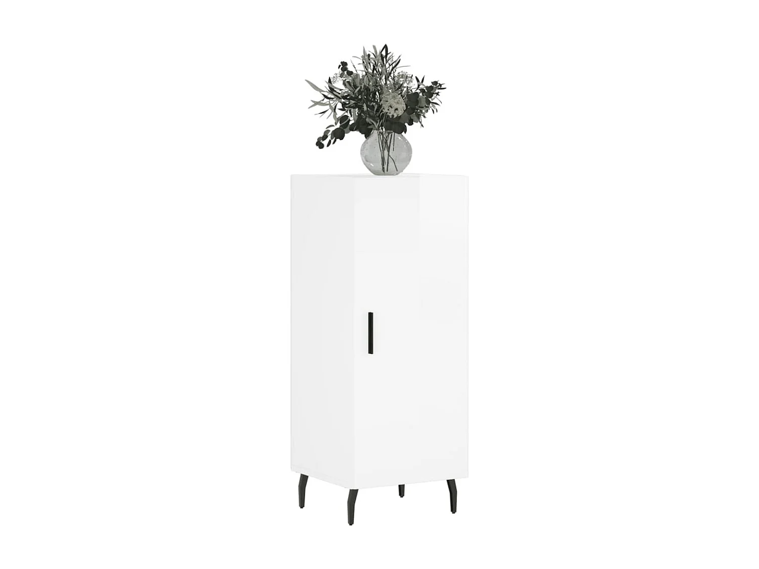 Buffet | Bahut | Meuble de rangement Blanc brillant 34,5x34x90 cm Bois d'ingénierie