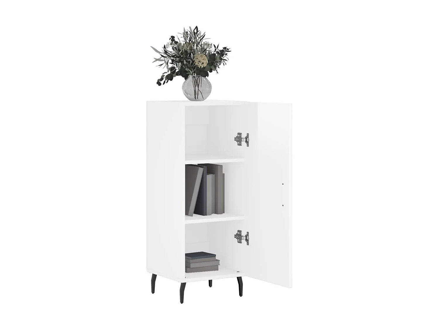 Buffet | Bahut | Meuble de rangement Blanc brillant 34,5x34x90 cm Bois d'ingénierie