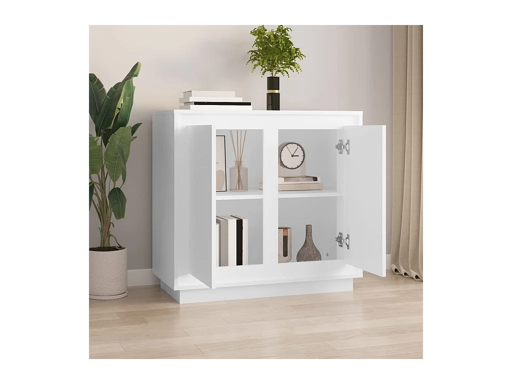 Buffet | Bahut | Meuble de rangement blanc 80x34x75 cm bois d'ingénierie