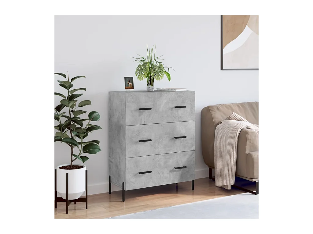 Credenza | Buffet | Armadio Grigio Cemento 69,5x34x90 cm in Legno Multistrato