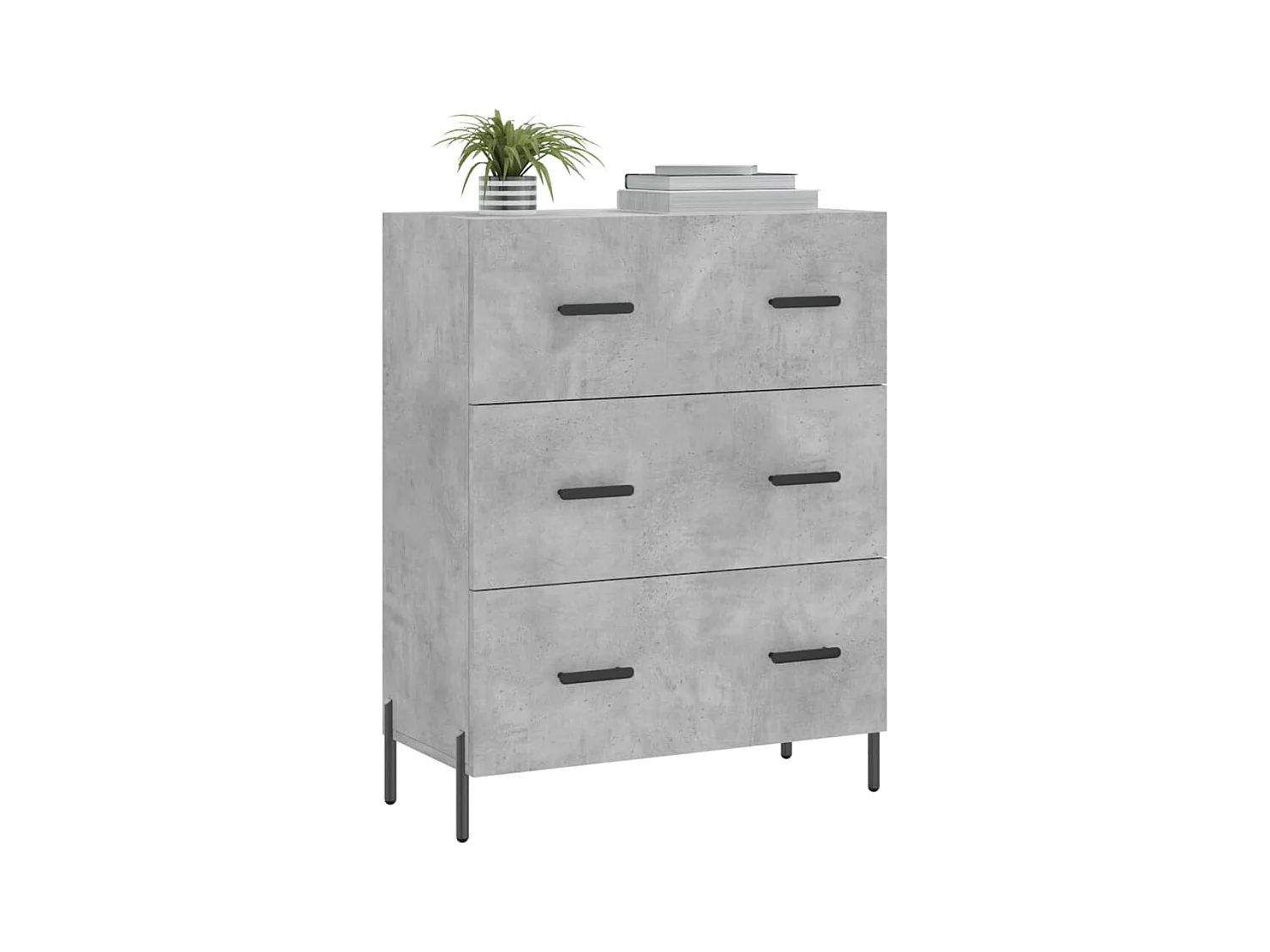 Credenza | Buffet | Armadio Grigio Cemento 69,5x34x90 cm in Legno Multistrato