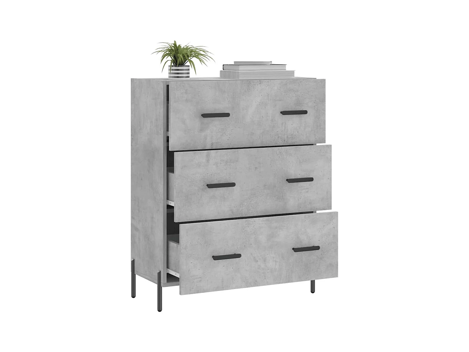 Credenza | Buffet | Armadio Grigio Cemento 69,5x34x90 cm in Legno Multistrato
