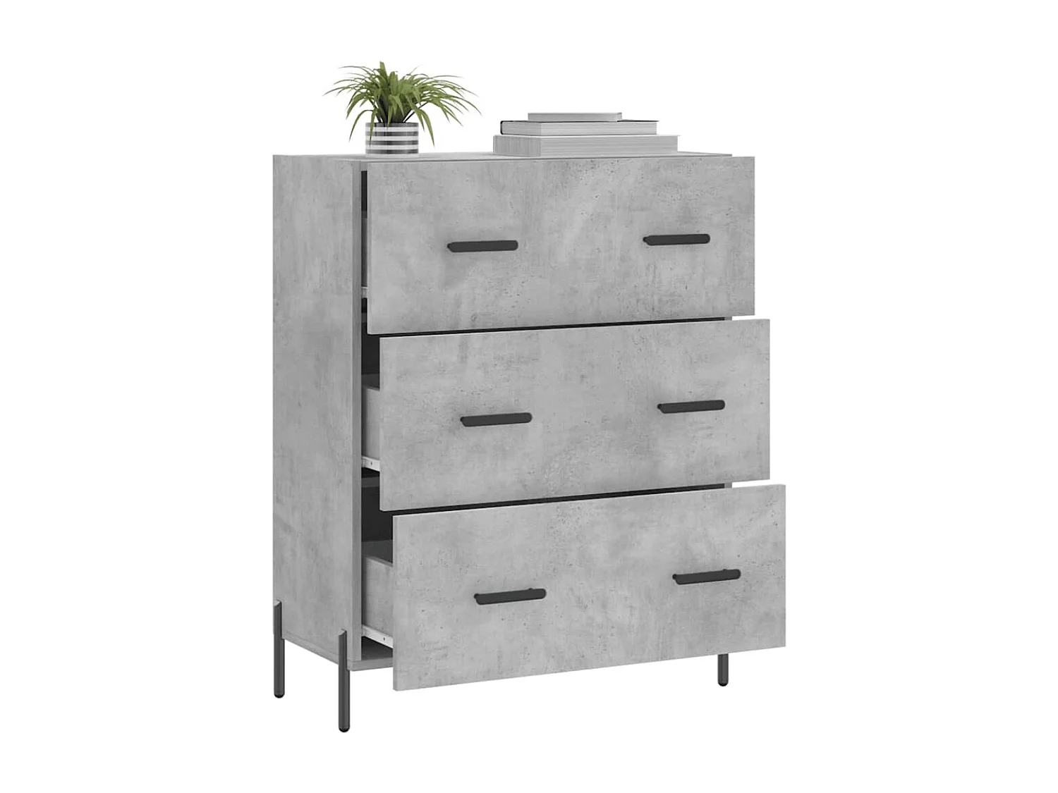 Buffet | Bahut | Meuble de rangement gris béton 69,5x34x90 cm bois d'ingénierie