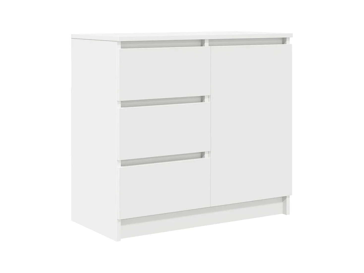 Credenza | Buffet | Armadio con Cassetto Bianco 71x35x65 cm in Legno Multistrato