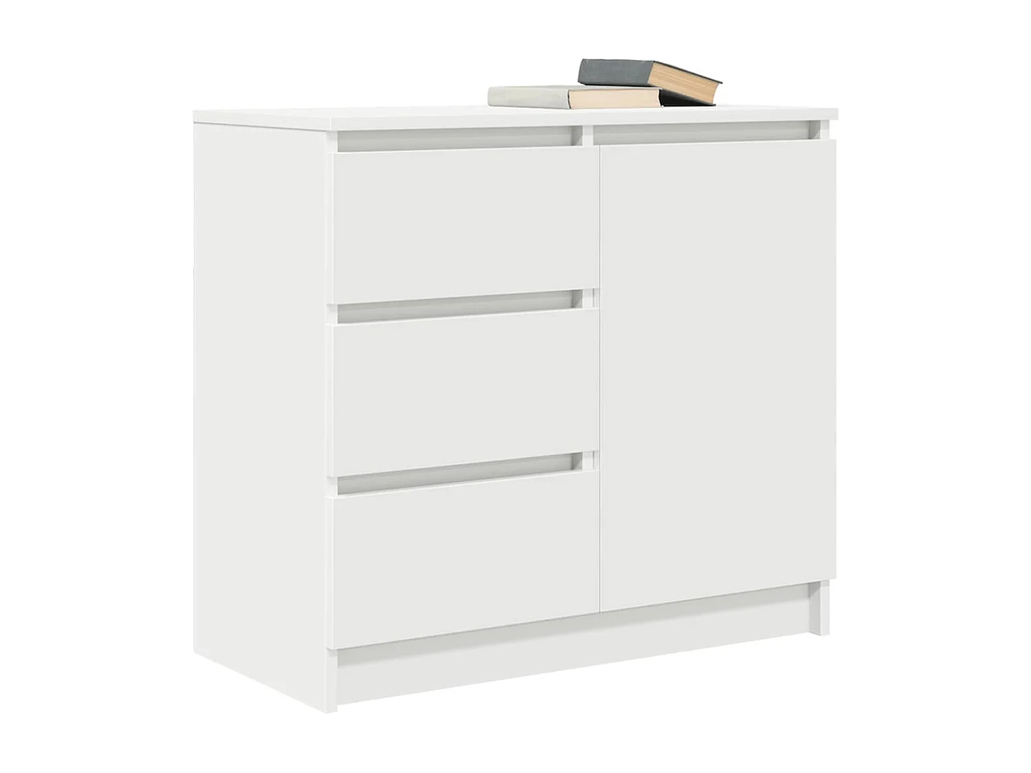 Buffet | Commode à tiroir | Meuble de rangement avec tiroir blanc 71x35x65 cm bois d'ingénierie