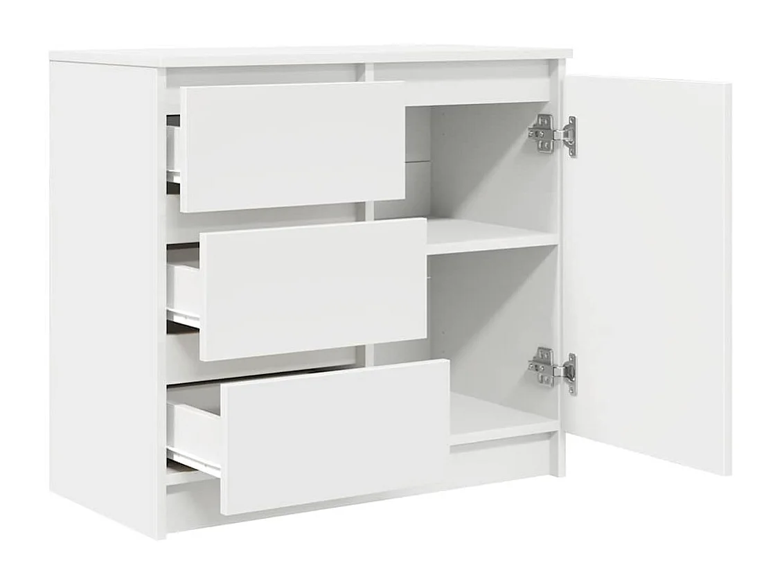 Buffet | Commode à tiroir | Meuble de rangement avec tiroir blanc 71x35x65 cm bois d'ingénierie