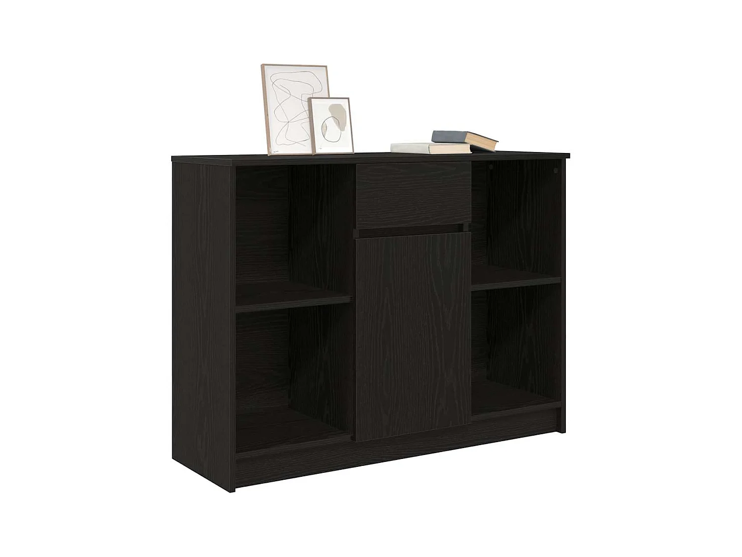 Buffet | Commode à tiroir | Meuble de rangement avec tiroir chêne noir 101x35x76 cm bois d'ingénierie