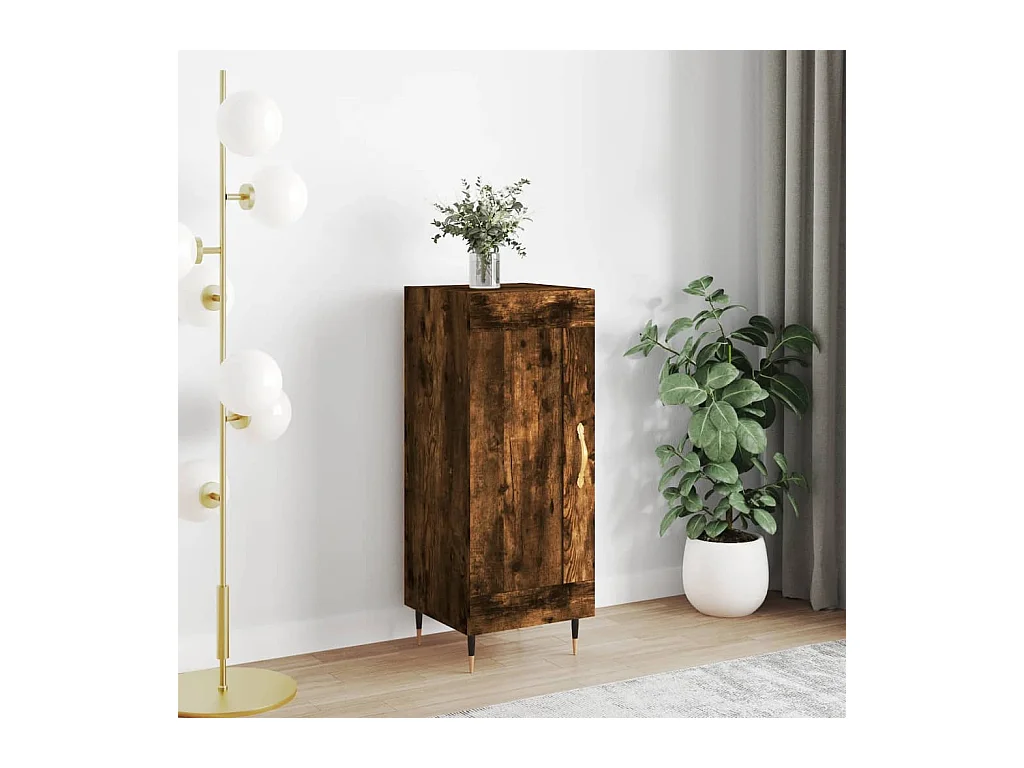 Buffet | Bahut | Meuble de rangement Chêne fumé 34,5x34x90 cm Bois d'ingénierie