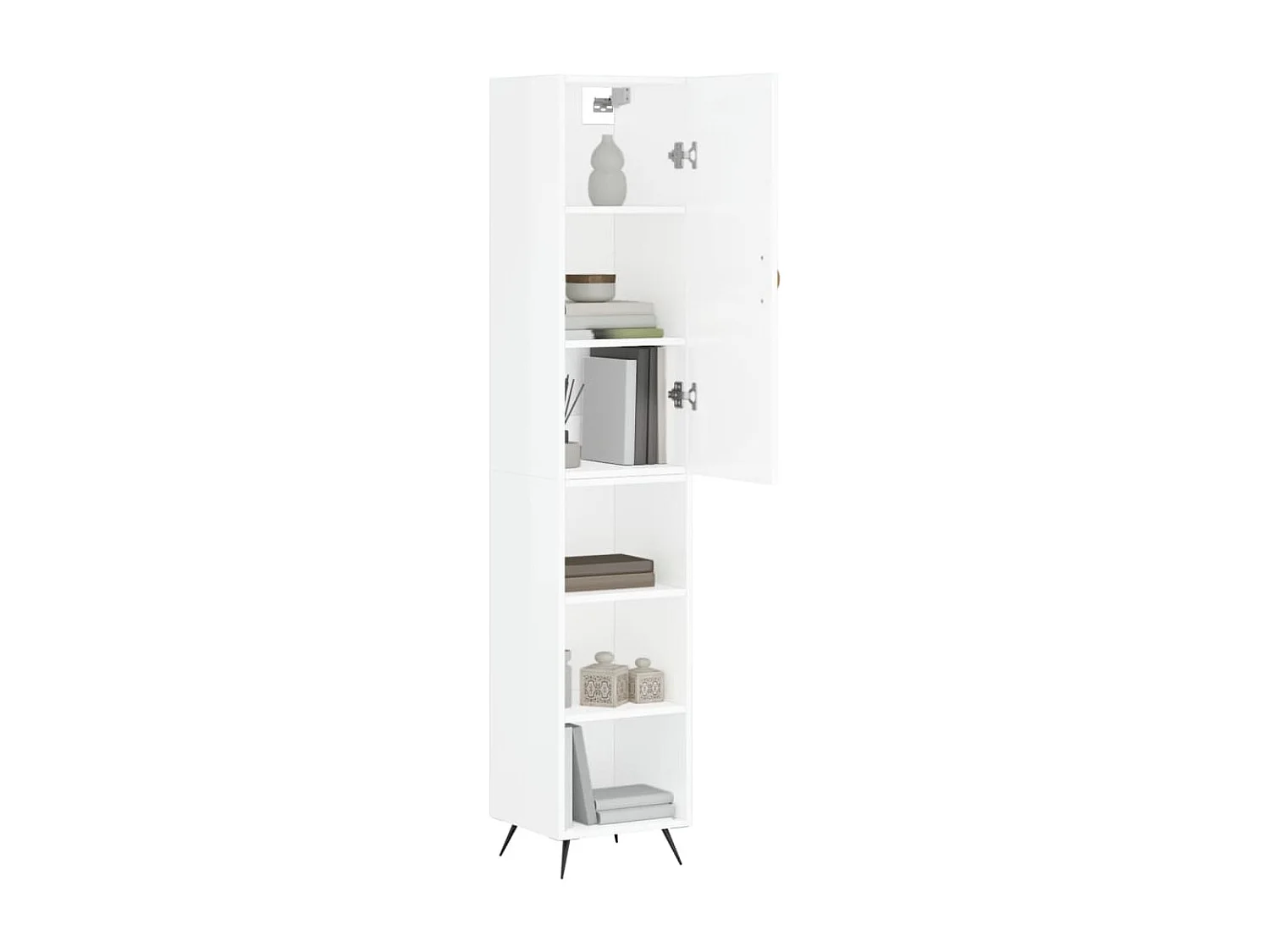 Buffet | Bahut | Meuble de rangement haut Blanc brillant 34,5x34x180 cm Bois d'ingénierie