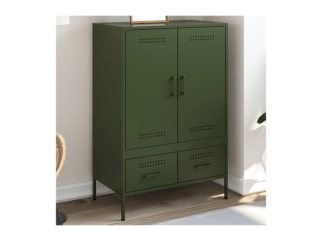 Credenza | Buffet | Armadio Verde Oliva 68x39x101,5 cm in Acciaio