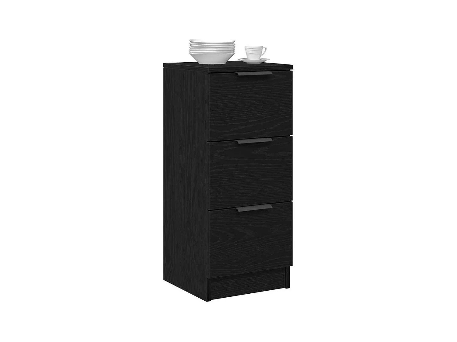 Buffet | Commode à tiroir | Meuble de rangements | Bahuts | Meuble de rangement 2 pcs Chêne Noir 30x30x70 cm Bois d'ingénierie