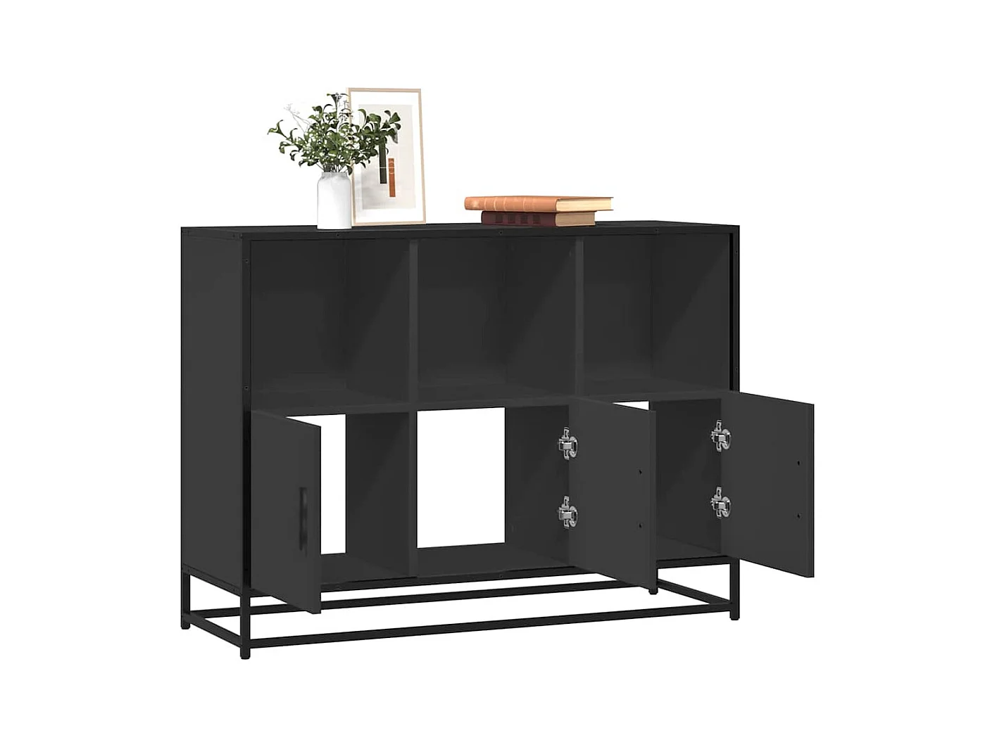 Buffet | Bahut | Meuble de rangement noir 100x35x76 cm bois d’ingénierie