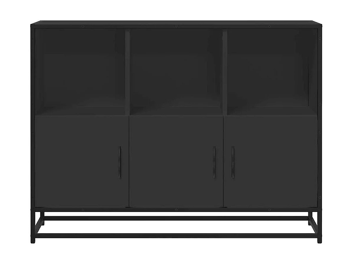 Buffet | Bahut | Meuble de rangement noir 100x35x76 cm bois d’ingénierie