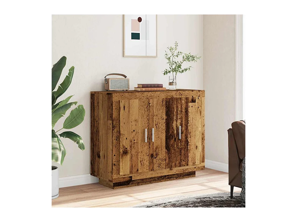 Credenza | Buffet | Armadio Legno Antico 92x35x75 cm in Legno Multistrato