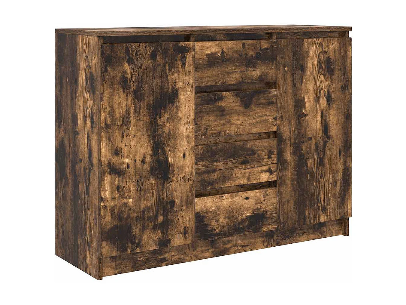 Buffet | Commode à tiroir | Meuble de rangement avec tiroirs chêne fumé 100,5x35x76 cm bois d'ingénierie