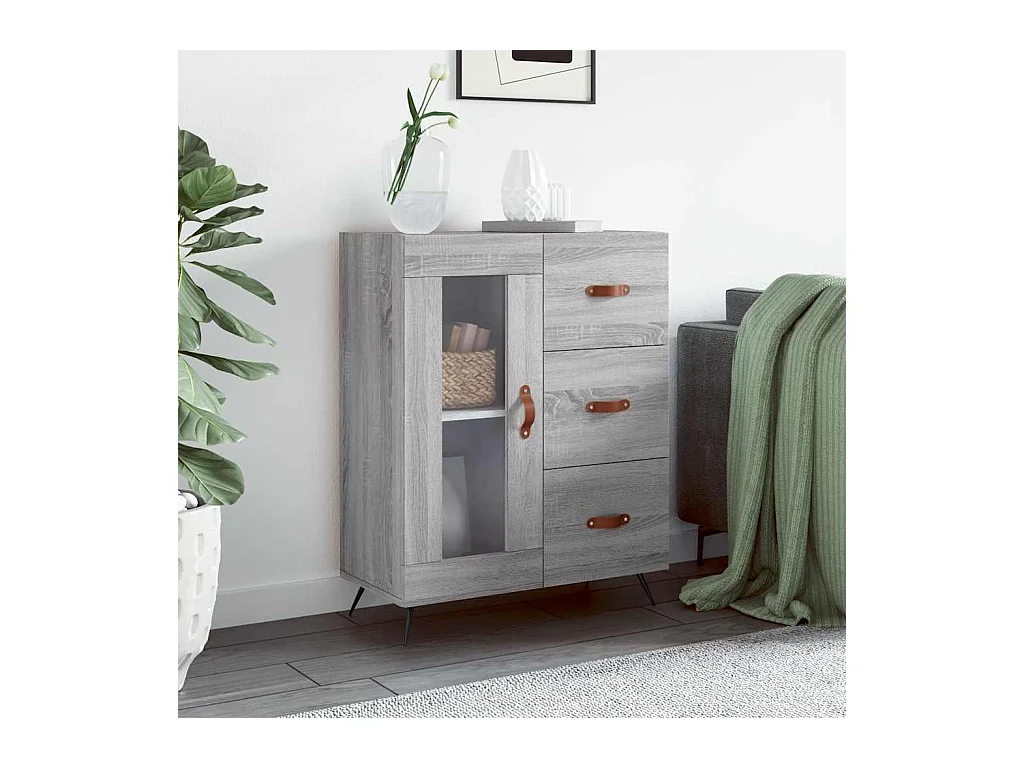 Credenza | Buffet | Armadio Grigio Sonoma 69,5x34x90 cm in Legno Multistrato