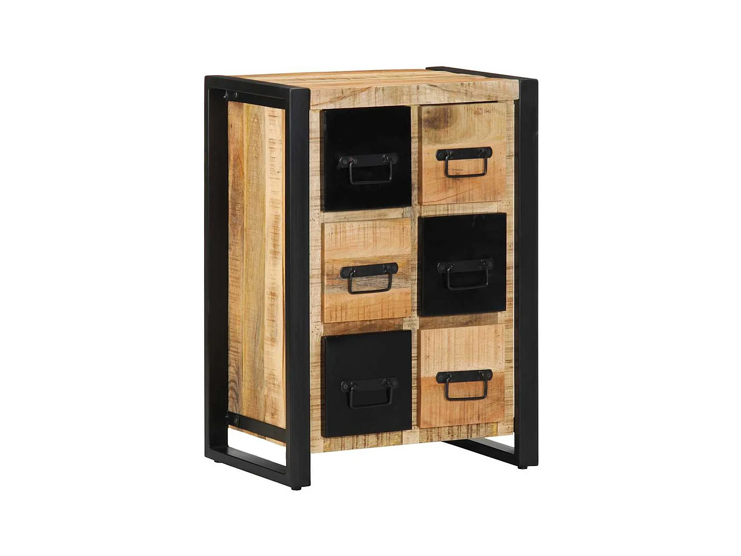 Credenza | Buffet | Armadio 50x35x70 cm in Legno Massello di Mango Grezzo
