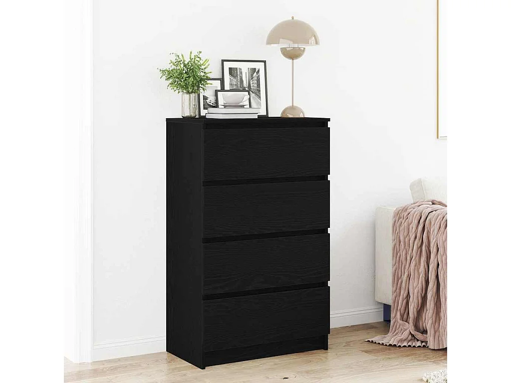 Buffet | Commode à tiroir | Meuble de rangement chêne noir 60x35x98,5 cm bois d'ingénierie
