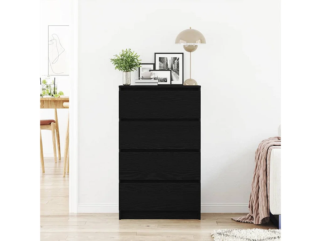 Buffet | Commode à tiroir | Meuble de rangement chêne noir 60x35x98,5 cm bois d'ingénierie