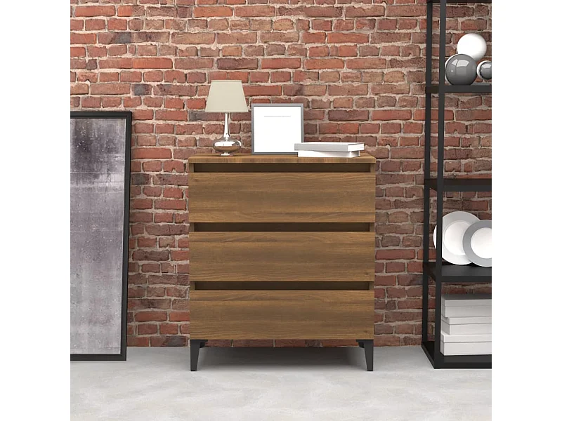 Buffet | Commode à tiroir | Meuble de rangement Chêne marron 60x35x69 cm Bois d'ingénierie