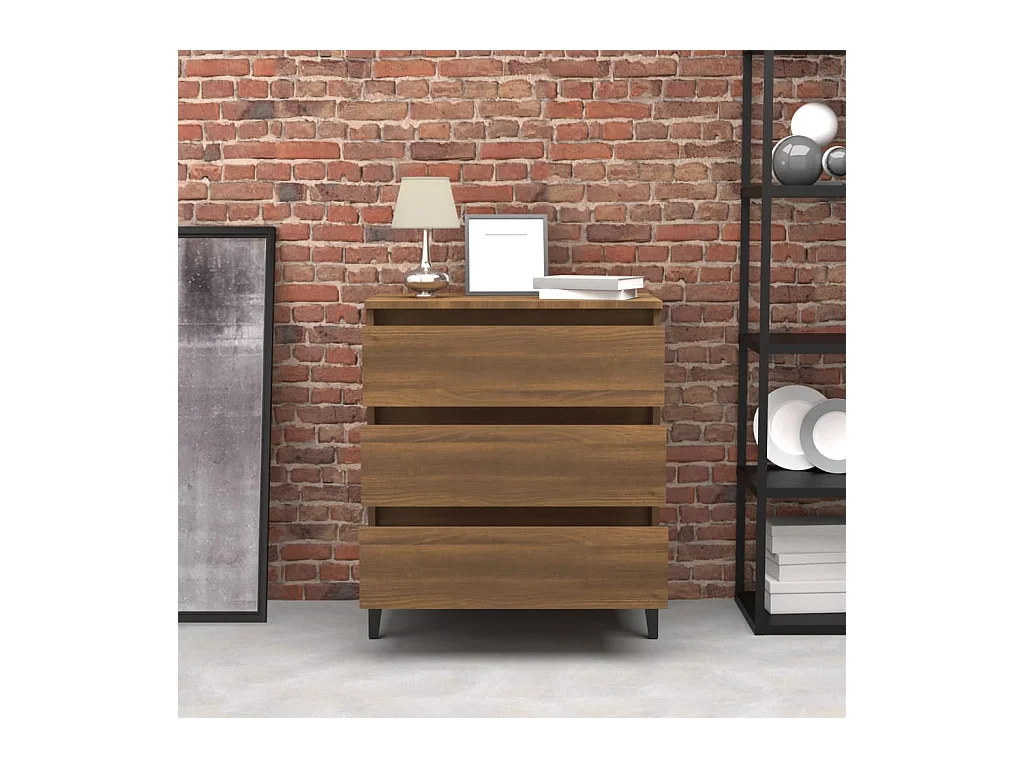 Buffet | Commode à tiroir | Meuble de rangement Chêne marron 60x35x69 cm Bois d'ingénierie