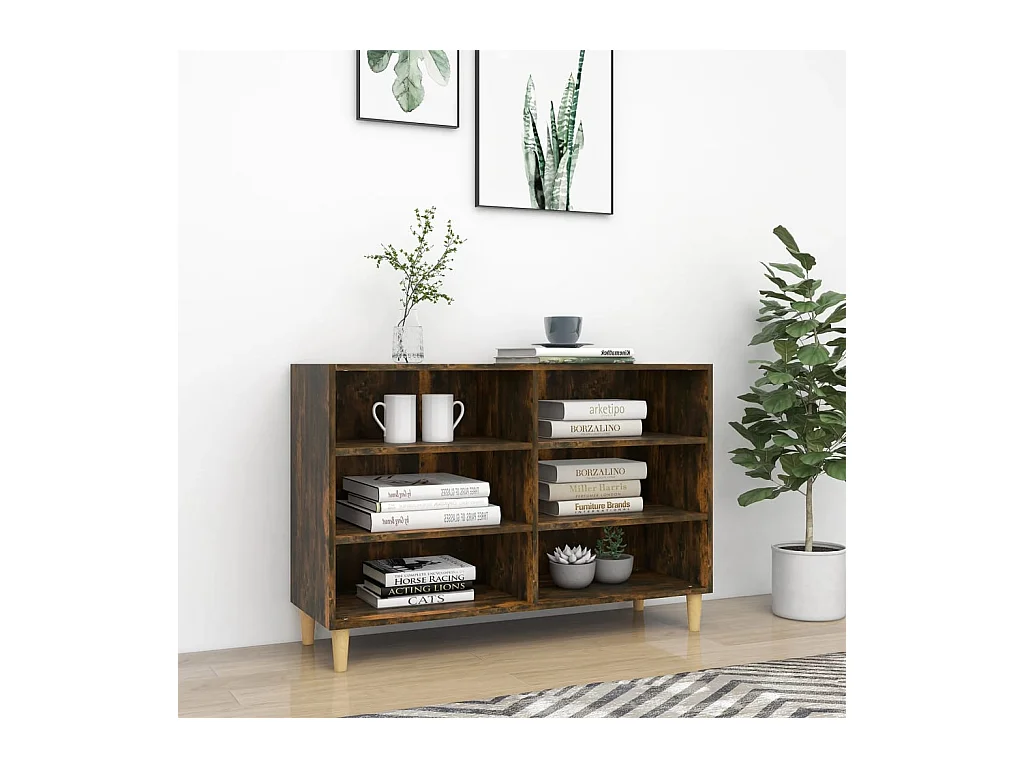 Buffet | Bahut | Meuble de rangement chêne fumé 103,5x35x70 cm bois d'ingénierie