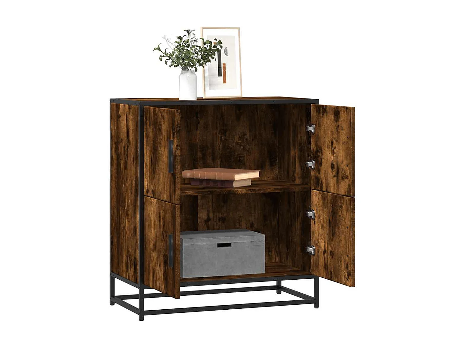 Buffet | Bahut | Meuble de rangement chêne fumé 68x35x76 cm bois d'ingénierie