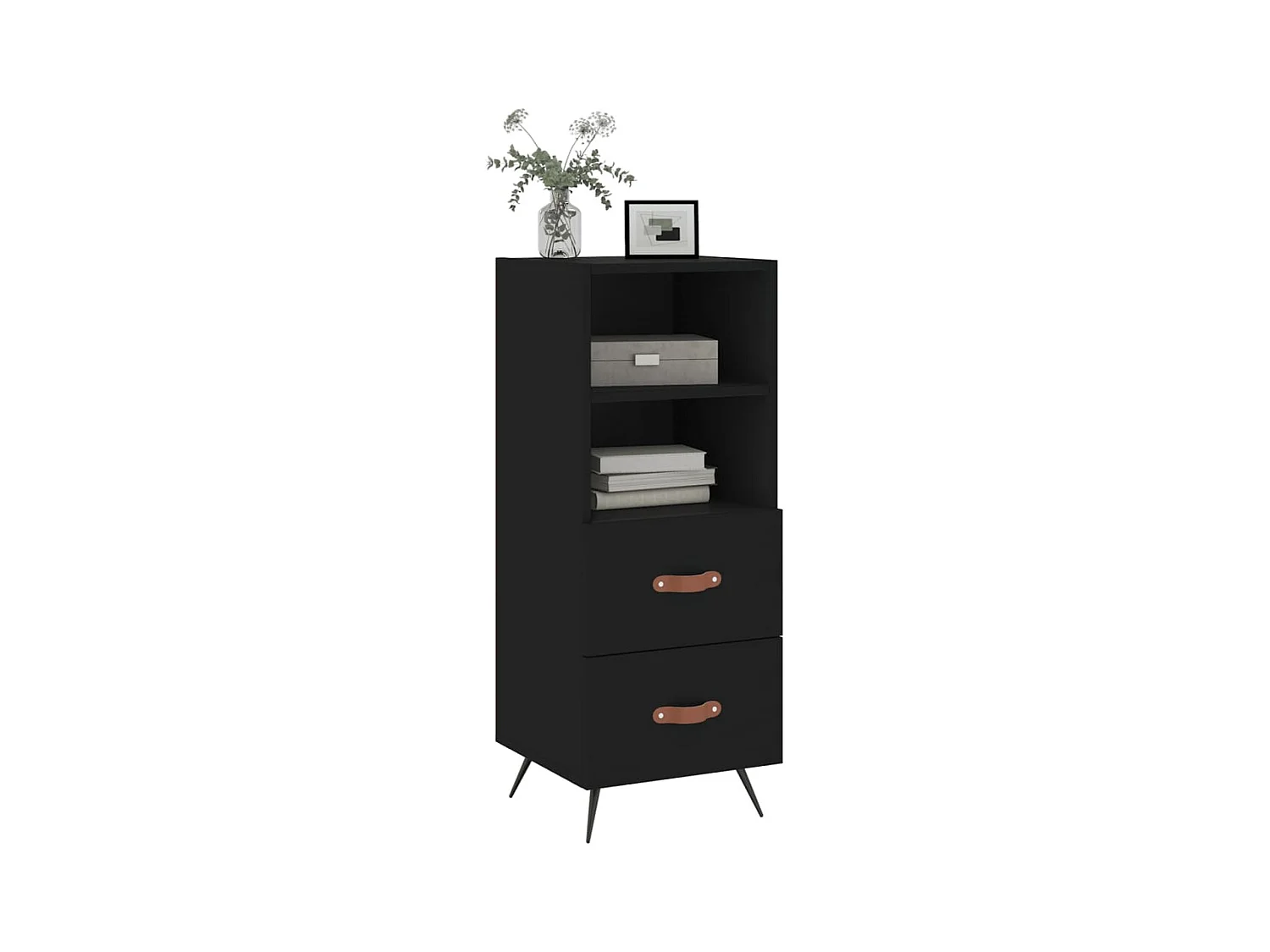 Buffet | Bahut | Meuble de rangement Noir 34,5x34x90 cm Bois d'ingénierie