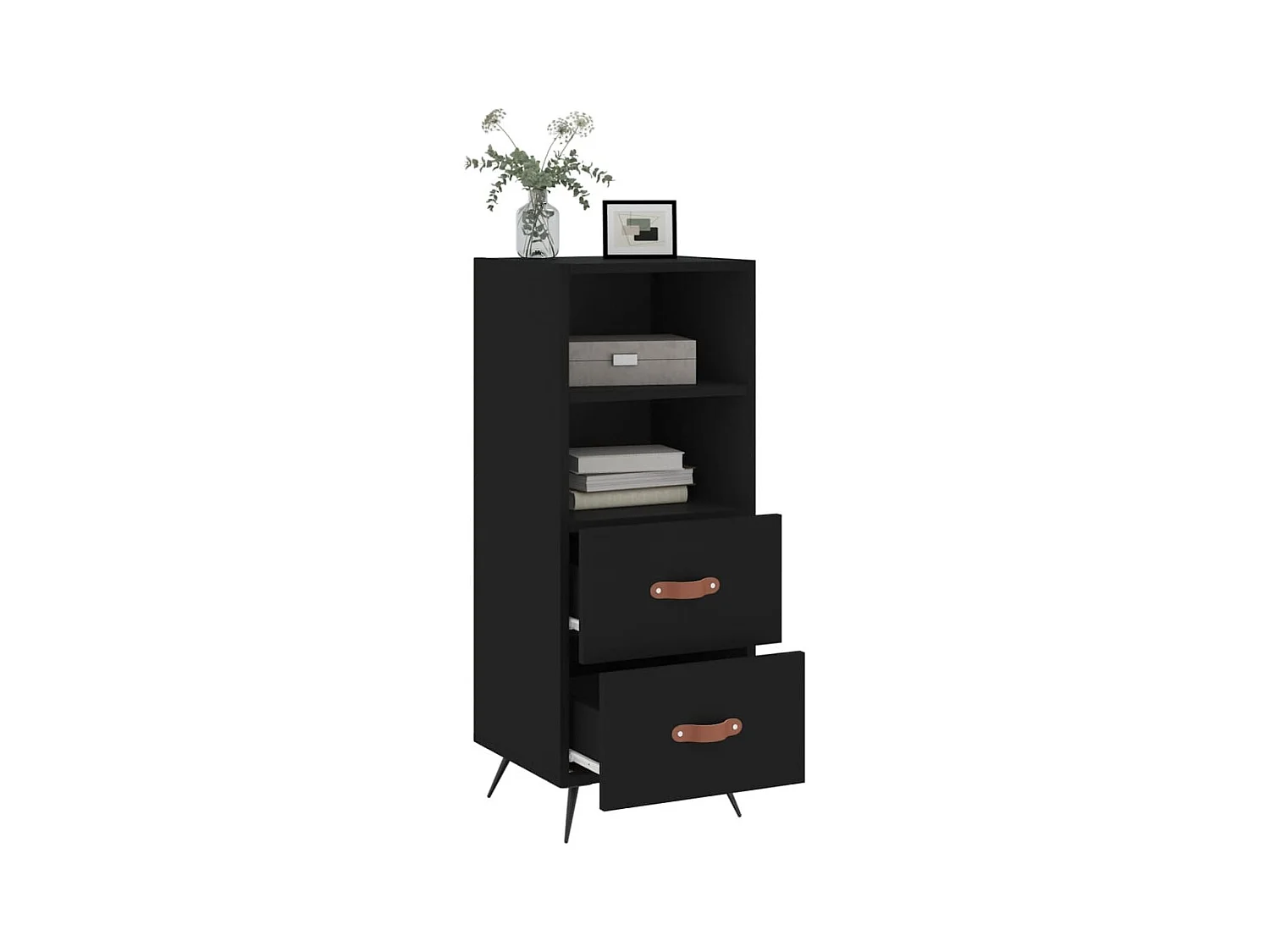 Buffet | Bahut | Meuble de rangement Noir 34,5x34x90 cm Bois d'ingénierie