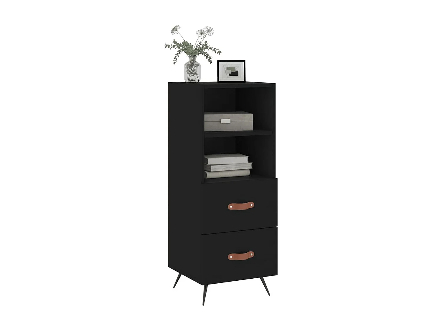 Buffet | Bahut | Meuble de rangement Noir 34,5x34x90 cm Bois d'ingénierie