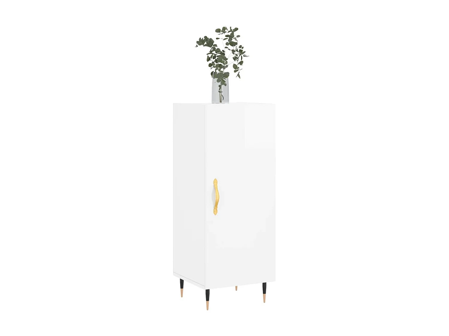 Buffet | Bahut | Meuble de rangement Blanc brillant 34,5x34x90 cm Bois d'ingénierie