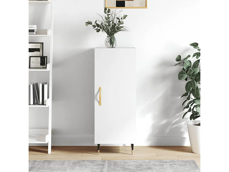 Buffet | Bahut | Meuble de rangement Blanc brillant 34,5x34x90 cm Bois d'ingénierie