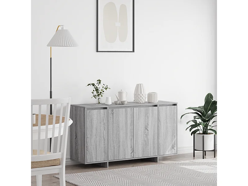 Buffet | Bahut | Meuble de rangement gris Gris sonoma Bois d'ingénierie 135 x 41 x 75 cm