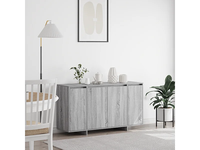 Buffet | Bahut | Meuble de rangement gris Gris sonoma Bois d'ingénierie 135 x 41 x 75 cm