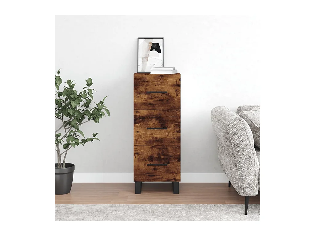 Buffet | Bahut | Meuble de rangement Chêne fumé 34,5x34x90 cm Bois d'ingénierie