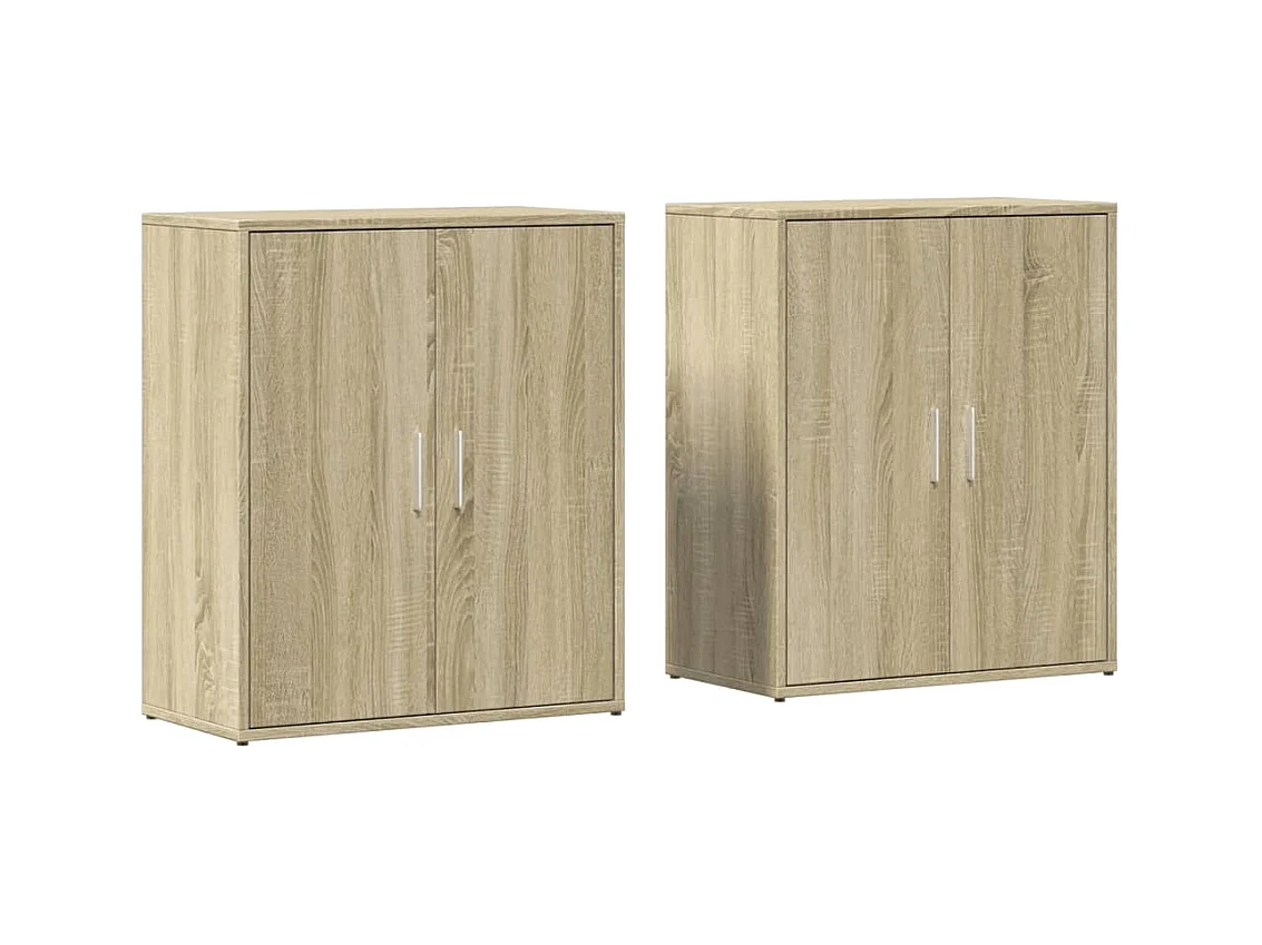 Buffets | Bahuts | Meuble de rangement 2 pcs chêne sonoma 60x31x70 cm bois d'ingénierie