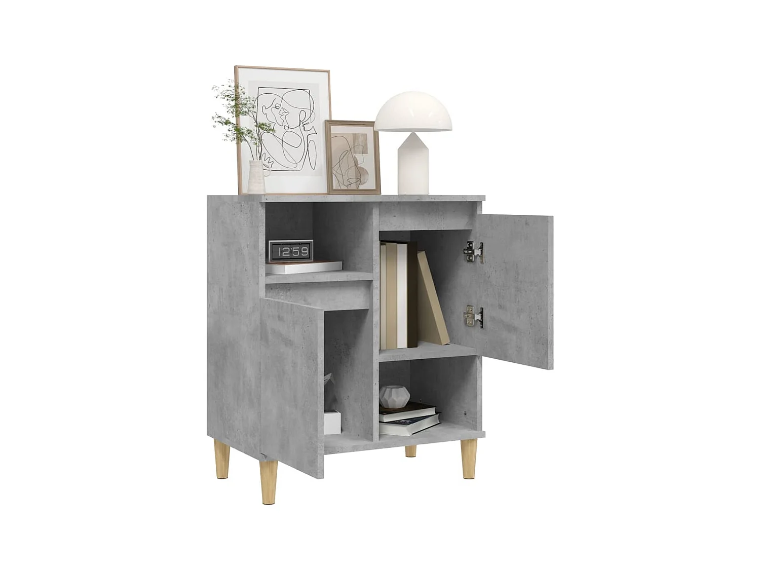 Credenza | Buffet | Armadio Grigio Cemento 60x35x70 cm in Legno Multistrato