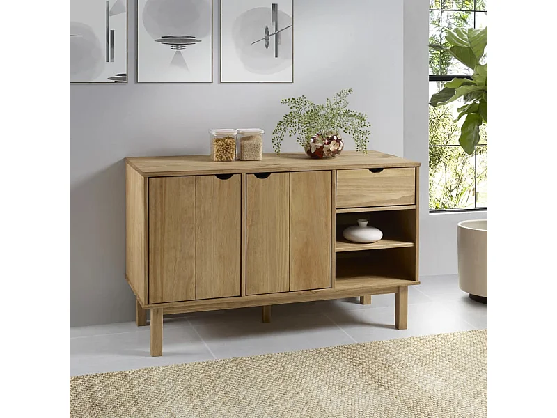 Credenza | Buffet | Armadio OTTA 114x43x73,5 cm in Legno Massello di Pino