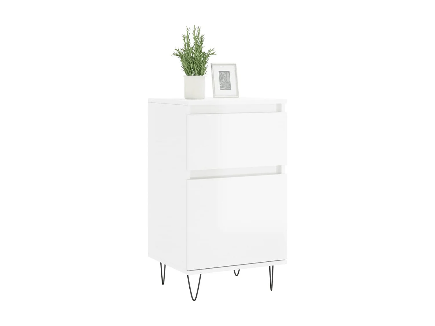 Buffets | Bahuts | Meuble de rangement 2 pcs blanc brillant 40x35x70 cm bois d'ingénierie