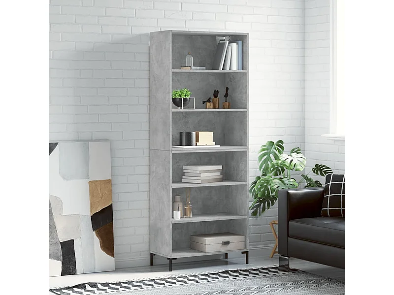Buffet | Bahut | Meuble de rangement gris béton 69,5x32,5x180 cm bois d'ingénierie